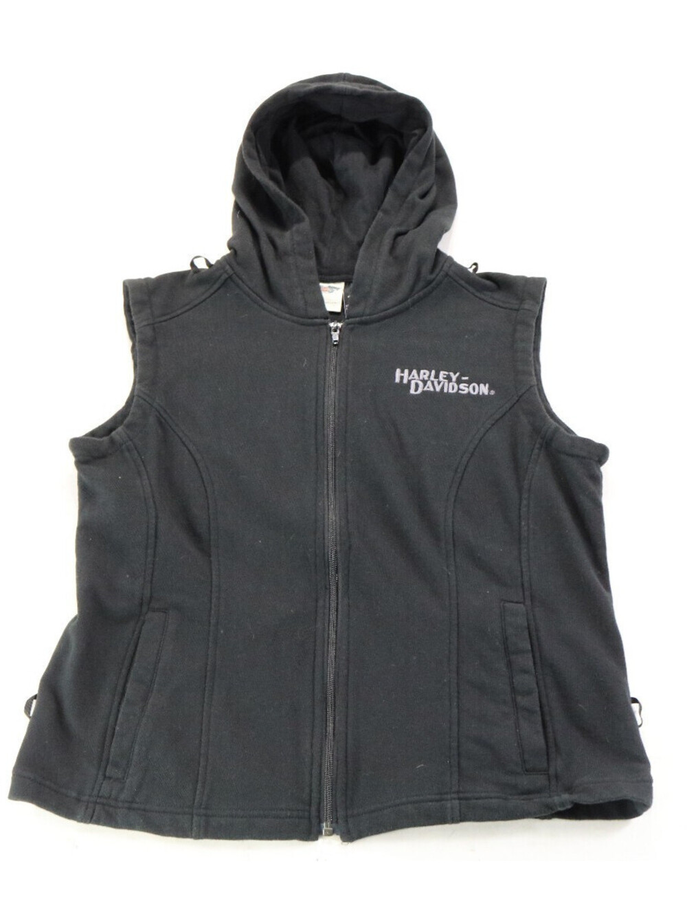 harley davidson removable hoodie liner jacket vest L black Enthusiast 98519-12VW